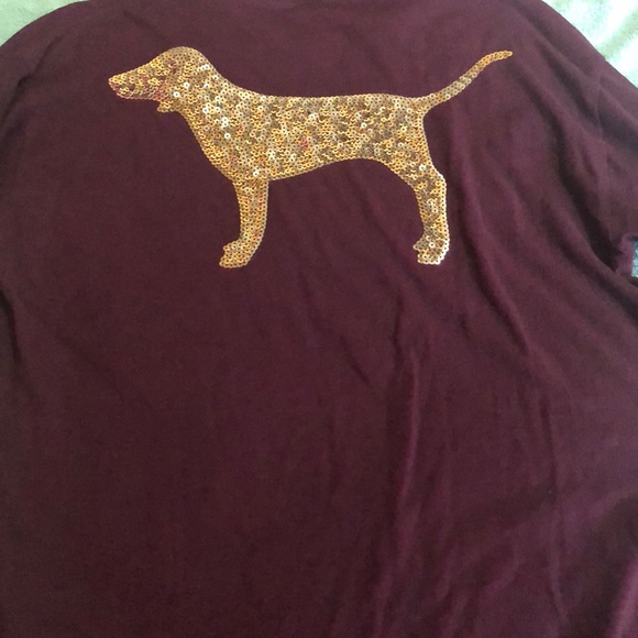 Crew neck sequins maroon sweatshirt - Picture 5 of 5